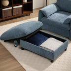 Merax Multifunctional Chenille Single Sofa with Storage Ottoman and Cushioned Armrest Pillows