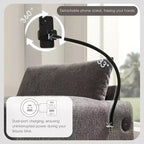 Merax Multifunctional Chenille Single Sofa with Storage Ottoman and Cushioned Armrest Pillows