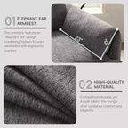 Merax Multifunctional Chenille Single Sofa with Storage Ottoman and Cushioned Armrest Pillows
