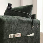 Merax Multifunctional Chenille Single Sofa with Storage Ottoman and Cushioned Armrest Pillows
