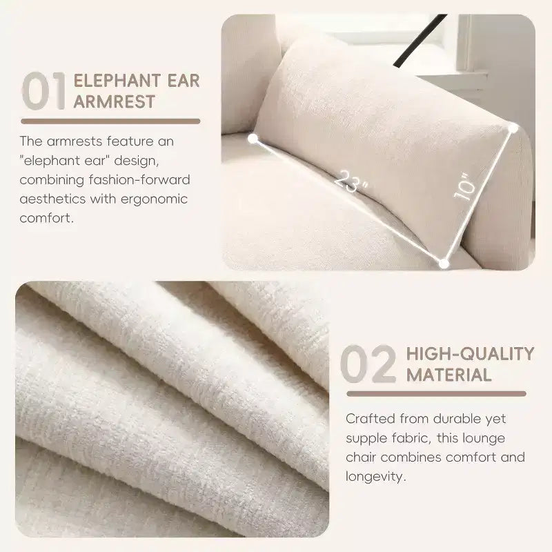Merax Multifunctional Chenille Single Sofa with Storage Ottoman and Cushioned Armrest Pillows