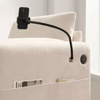 Merax Multifunctional Chenille Single Sofa with Storage Ottoman and Cushioned Armrest Pillows