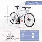 NAYSAYE Bicycle 24 Speed Hybrid Bike Disc Brakes Aluminum Frame for Men and Women for City Cycling, White, 67.32*14.56*39.37
