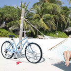 NAYSAYE Vélo 7 vitesses 26 pouces Beach Cruiser Cadre en acier pour femme pour des trajets confortables, Bleu clair, 69.96*28.32*43.2