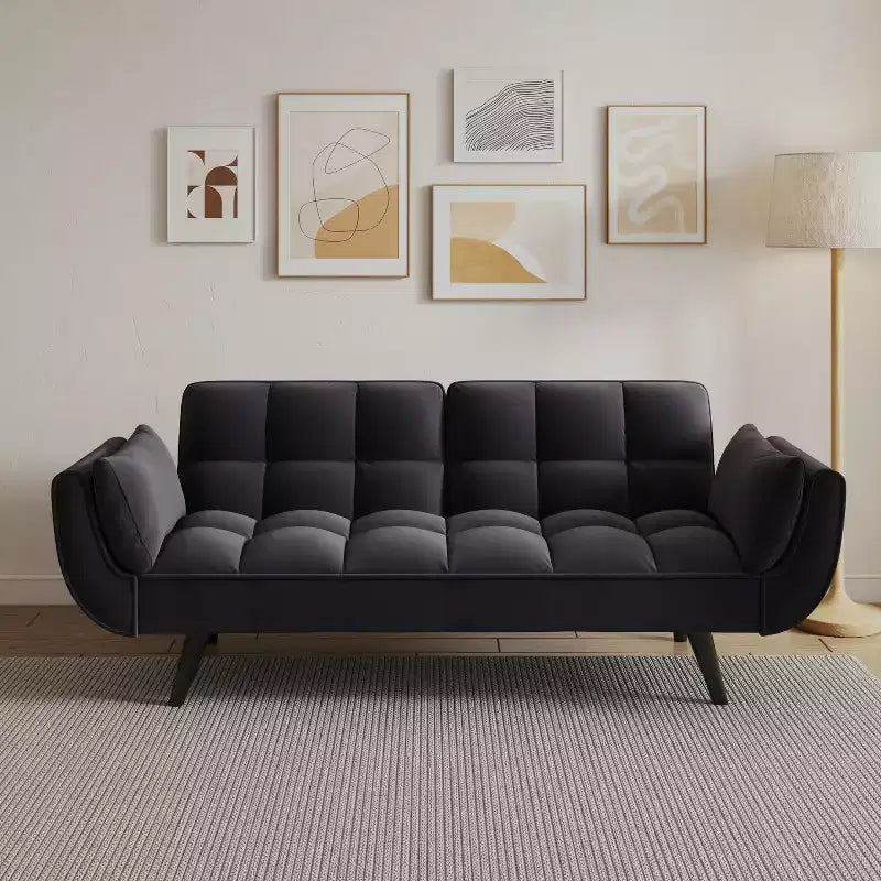 MAYEERTY Three Seat Polyeter Blend Sofa with Three Pillows for Bedroom Living Room