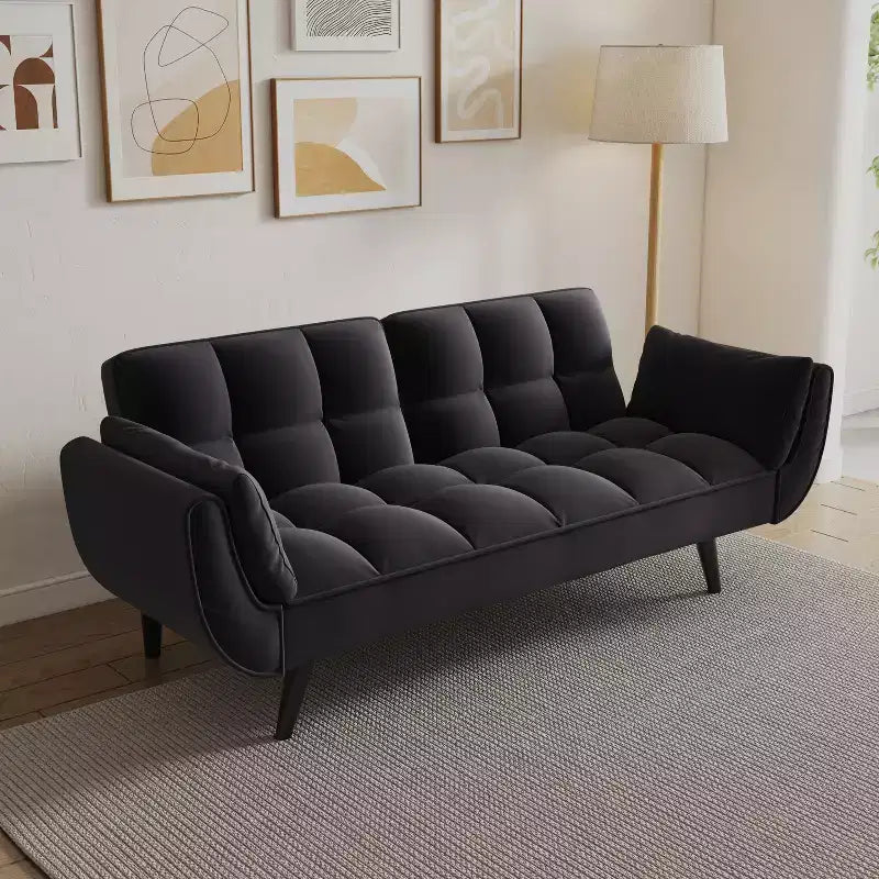MAYEERTY Three Seat Polyeter Blend Sofa with Three Pillows for Bedroom Living Room