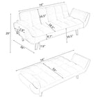 MAYEERTY Three Seat Polyeter Blend Sofa with Three Pillows for Bedroom Living Room
