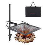 VEVOR Swivel Campfire Grill, Fire Pit Grill Grate over Fire Pits, Heavy Duty Steel Grill Grates, 360 Adjustable Open Fire Cooking Equipment, Black