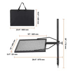 VEVOR Swivel Campfire Grill, Fire Pit Grill Grate over Fire Pits, Heavy Duty Steel Grill Grates, 360 Adjustable Open Fire Cooking Equipment, Black