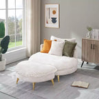 MAYEERTY Corduroy Sofa Fabric with Three Matching Pillows and Two Spacious and Comfortable Seats for Living Room