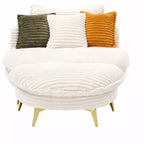 MAYEERTY Corduroy Sofa Fabric with Three Matching Pillows and Two Spacious and Comfortable Seats for Living Room