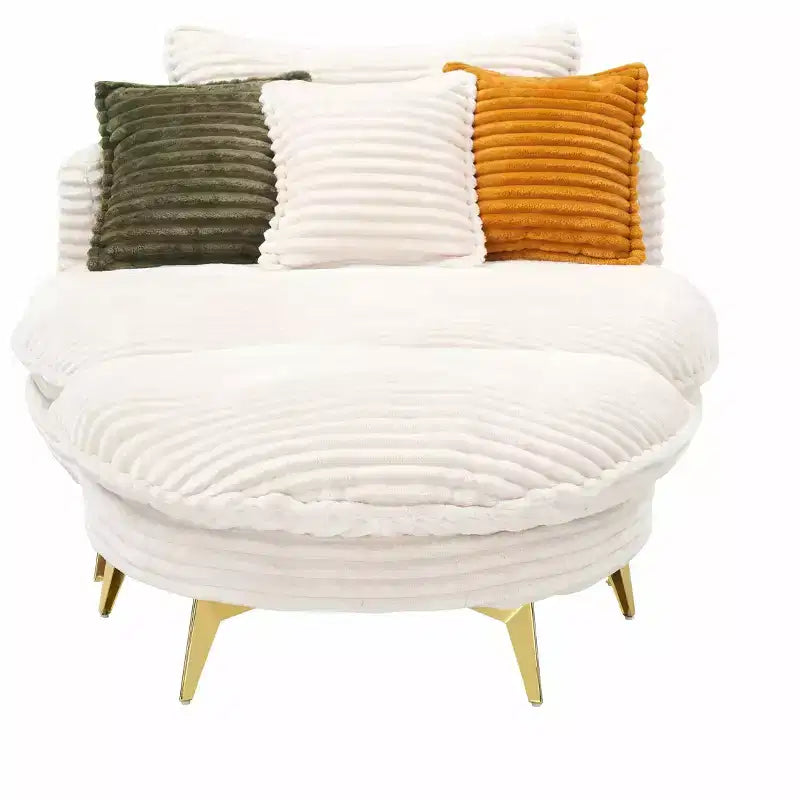 MAYEERTY Corduroy Sofa Fabric with Three Matching Pillows and Two Spacious and Comfortable Seats for Living Room