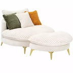 MAYEERTY Corduroy Sofa Fabric with Three Matching Pillows and Two Spacious and Comfortable Seats for Living Room