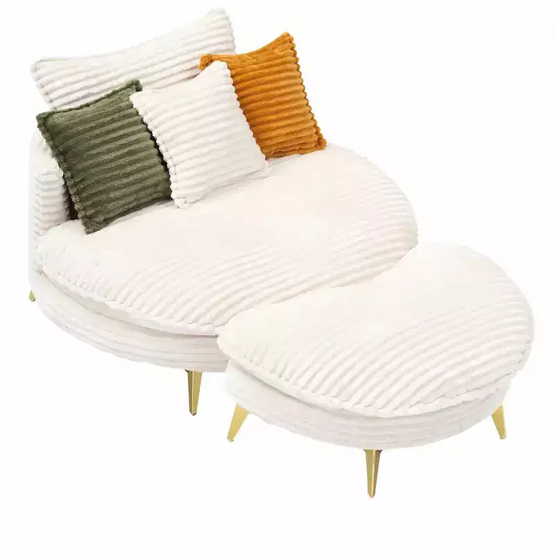 MAYEERTY Corduroy Sofa Fabric with Three Matching Pillows and Two Spacious and Comfortable Seats for Living Room
