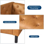 81 Canapé Chesterfield en cuir - Canapé 3 places capitonné pour salon (Cognac Tan)