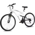 hykolity 26 inch Mountain Bike MTB Outdoor Bicycle Cycling 18 Speed Sport Bikes Trail Off Road Full Suspension for Adult Men Unisex White