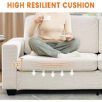 Garvee Modern Sofa, 3-Seater Corduroy Couch with Wide Armrests, Removable Washable Cushion Covers for Living Room, Bedroom
