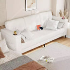 Acekool Modern Sofa Bed, 3-Seat Couch with Storage Armrests, Side Pockets & Cup Holder, Upholstered Sleeper for Living Room or Apartment