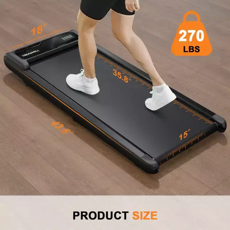 Tapis de marche pliable NAYSAYE sous le bureau avec accoudoirs amovibles et bande amortie pour la maison, la salle de sport et le bureau