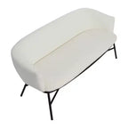Banc de canapé rembourré en tissu bouclé Storied Home Bowery, blanc