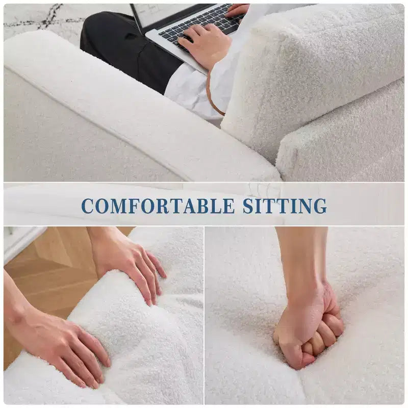 84 Modern Sofa Couch, 3 Seater Upholstered Sofa with Streamlined Armrest, Deep Seat Sleeper Sofa Couch for Living Room Bedroom Apartment