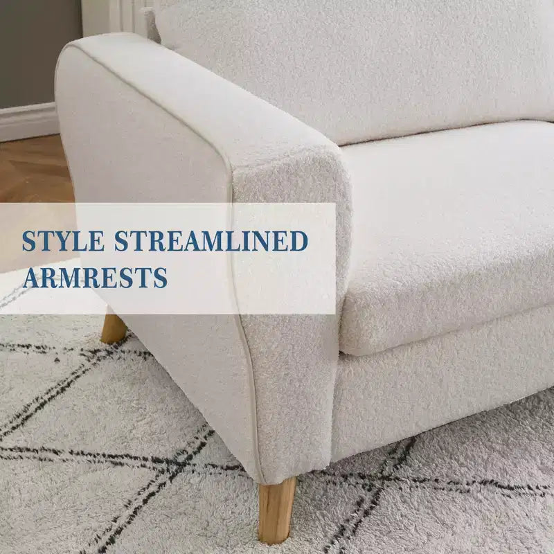 84 Modern Sofa Couch, 3 Seater Upholstered Sofa with Streamlined Armrest, Deep Seat Sleeper Sofa Couch for Living Room Bedroom Apartment