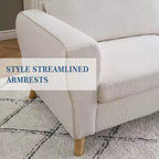 84 Modern Sofa Couch, 3 Seater Upholstered Sofa with Streamlined Armrest, Deep Seat Sleeper Sofa Couch for Living Room Bedroom Apartment