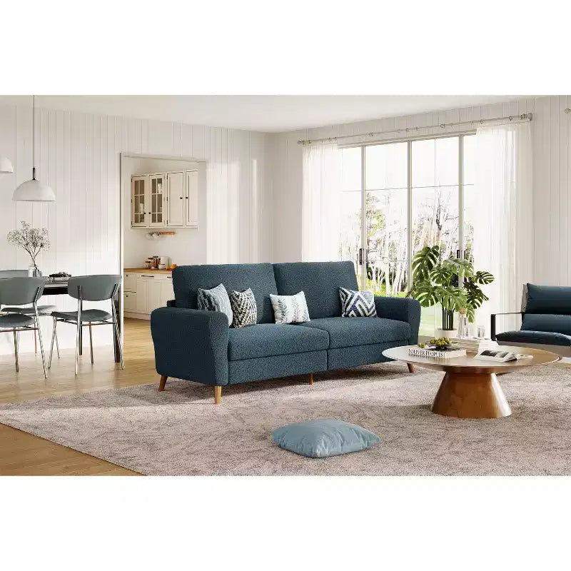 84 Modern Sofa Couch, 3 Seater Upholstered Sofa with Streamlined Armrest, Deep Seat Sleeper Sofa Couch for Living Room Bedroom Apartment