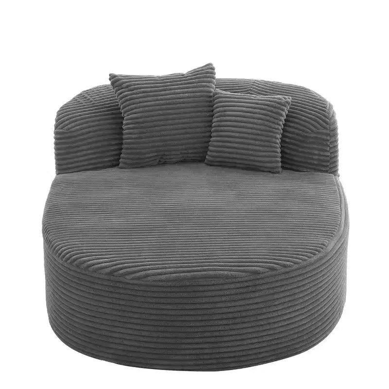 Whisen Corduroy Chaise Lounge Sofa & Sofa Bed & Compression Sofa Couch with Two Supportive Pillows