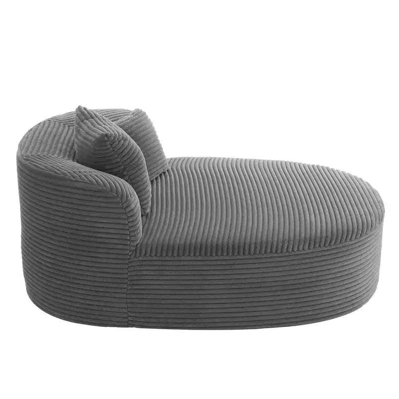 Whisen Corduroy Chaise Lounge Sofa & Sofa Bed & Compression Sofa Couch with Two Supportive Pillows