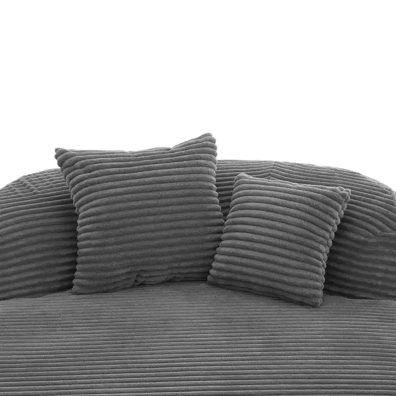Whisen Corduroy Chaise Lounge Sofa & Sofa Bed & Compression Sofa Couch with Two Supportive Pillows