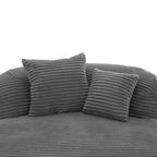 Whisen Corduroy Chaise Lounge Sofa & Sofa Bed & Compression Sofa Couch with Two Supportive Pillows