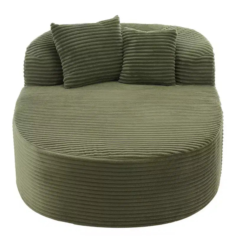 Whisen Corduroy Chaise Lounge Sofa & Sofa Bed & Compression Sofa Couch with Two Supportive Pillows