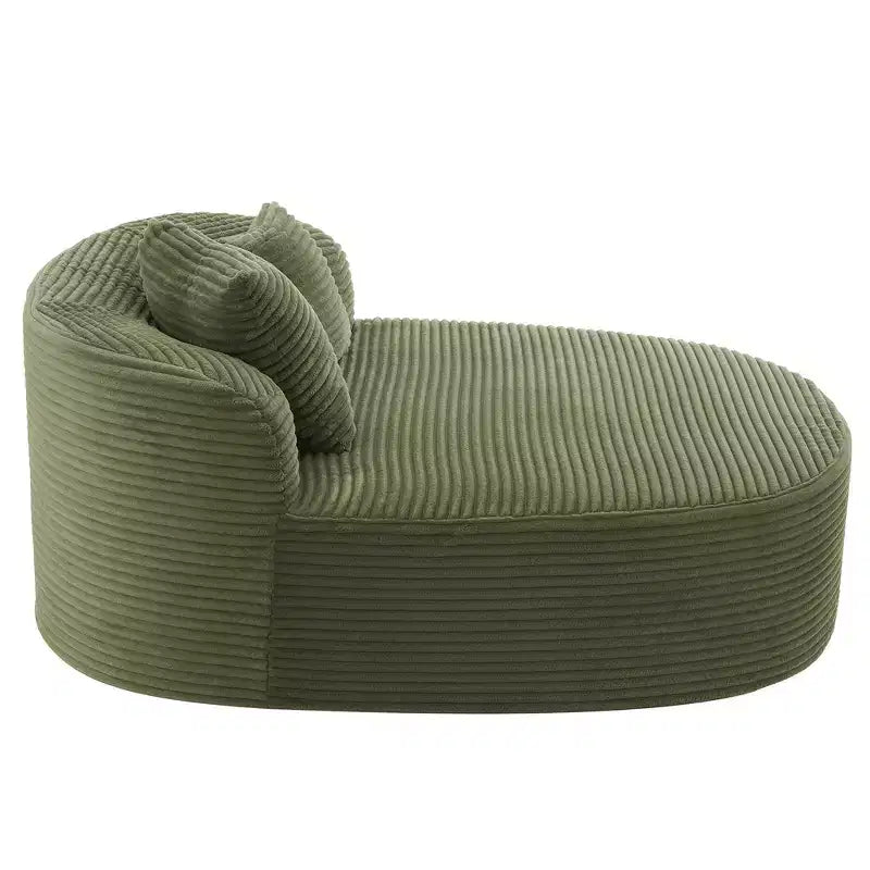 Whisen Corduroy Chaise Lounge Sofa & Sofa Bed & Compression Sofa Couch with Two Supportive Pillows