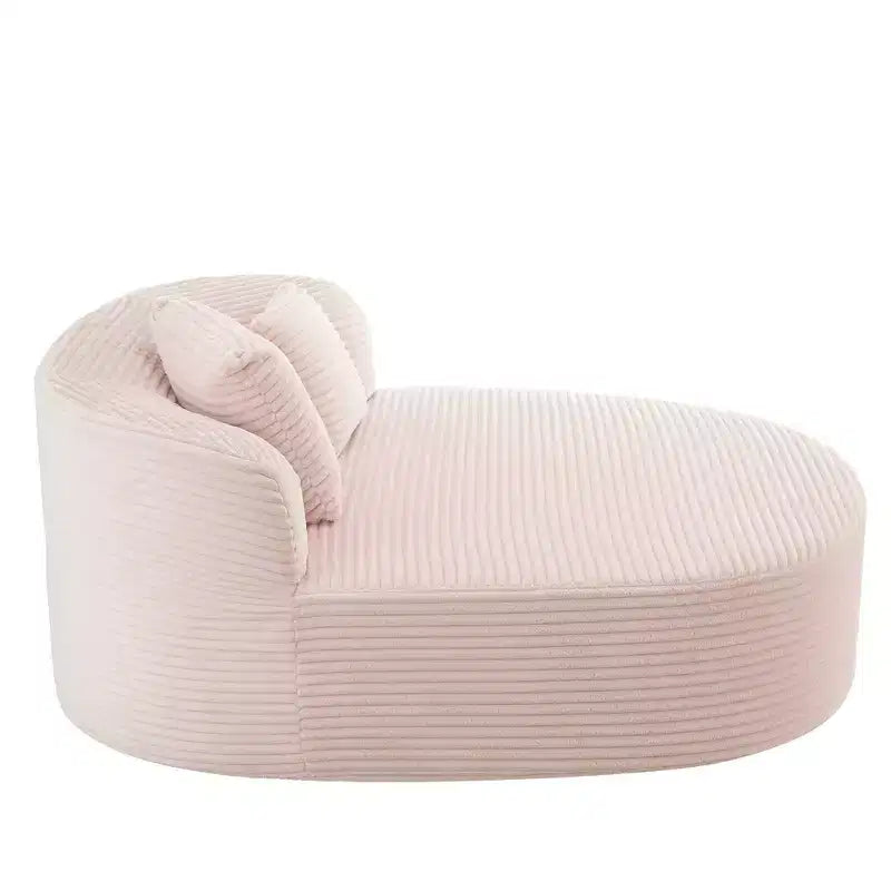 Whisen Corduroy Chaise Lounge Sofa & Sofa Bed & Compression Sofa Couch with Two Supportive Pillows