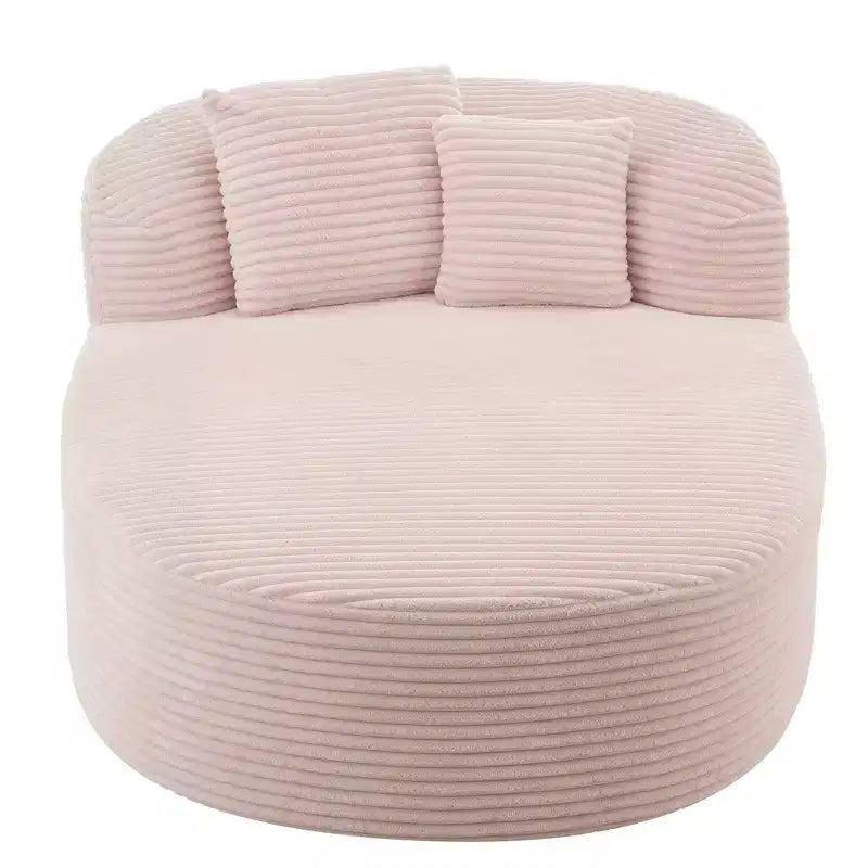 Whisen Corduroy Chaise Lounge Sofa & Sofa Bed & Compression Sofa Couch with Two Supportive Pillows