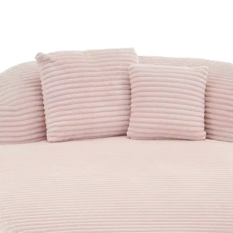Whisen Corduroy Chaise Lounge Sofa & Sofa Bed & Compression Sofa Couch with Two Supportive Pillows
