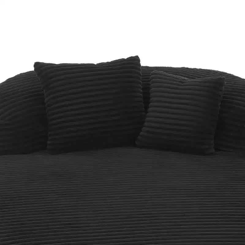 Whisen Corduroy Chaise Lounge Sofa & Sofa Bed & Compression Sofa Couch with Two Supportive Pillows