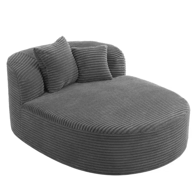 Whisen Corduroy Chaise Lounge Sofa & Sofa Bed & Compression Sofa Couch with Two Supportive Pillows