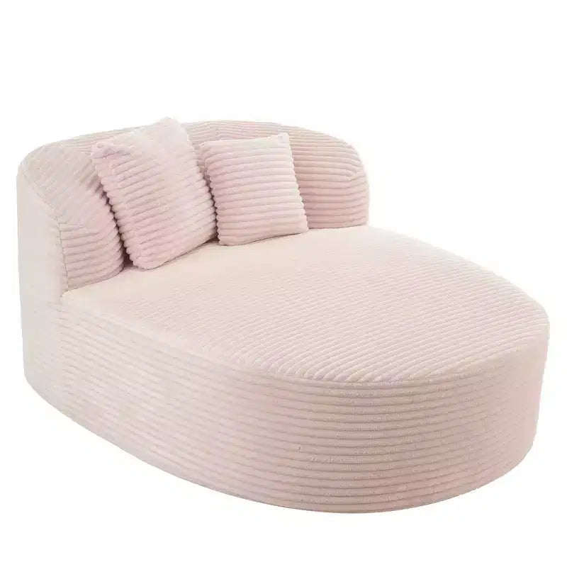 Whisen Corduroy Chaise Lounge Sofa & Sofa Bed & Compression Sofa Couch with Two Supportive Pillows