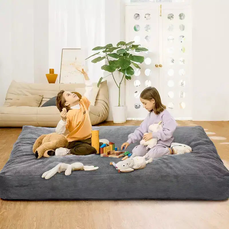 2 In 1 Bean Bag Chairs, Large Bean Bag Chairs, Convertible Floor Cushions for Adults, Giant Bean Bag Bed