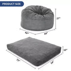 2 In 1 Bean Bag Chairs, Large Bean Bag Chairs, Convertible Floor Cushions for Adults, Giant Bean Bag Bed
