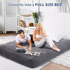 2 In 1 Bean Bag Chairs, Large Bean Bag Chairs, Convertible Floor Cushions for Adults, Giant Bean Bag Bed