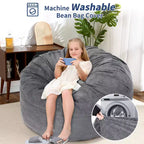 2 In 1 Bean Bag Chairs, Large Bean Bag Chairs, Convertible Floor Cushions for Adults, Giant Bean Bag Bed