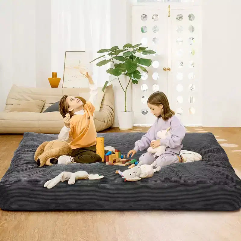 2 In 1 Bean Bag Chairs, Large Bean Bag Chairs, Convertible Floor Cushions for Adults, Giant Bean Bag Bed