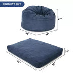 2 In 1 Bean Bag Chairs, Large Bean Bag Chairs, Convertible Floor Cushions for Adults, Giant Bean Bag Bed