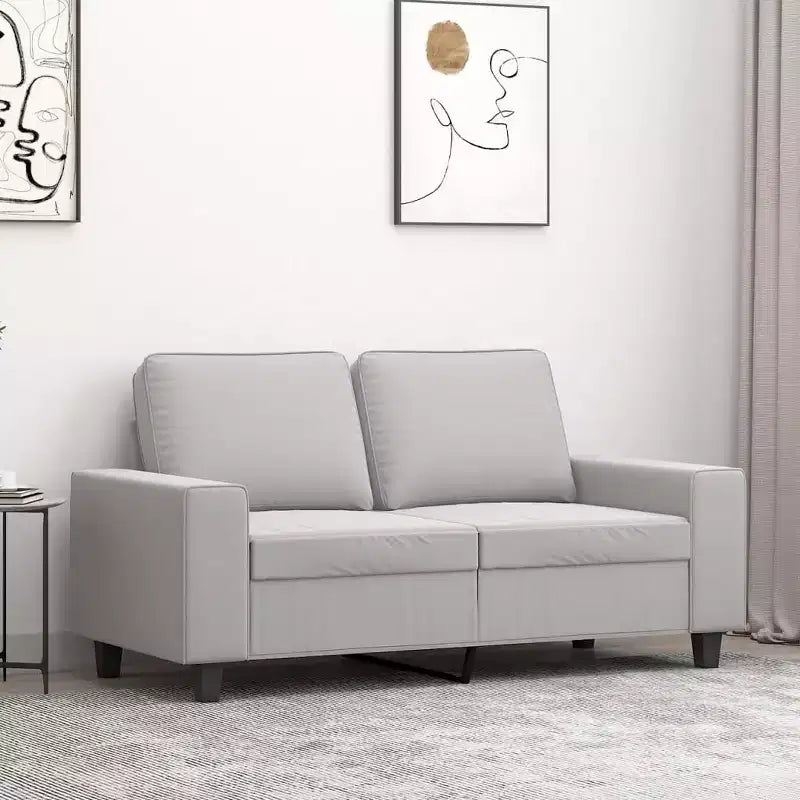 vidaXL Canapé 2 places Gris clair