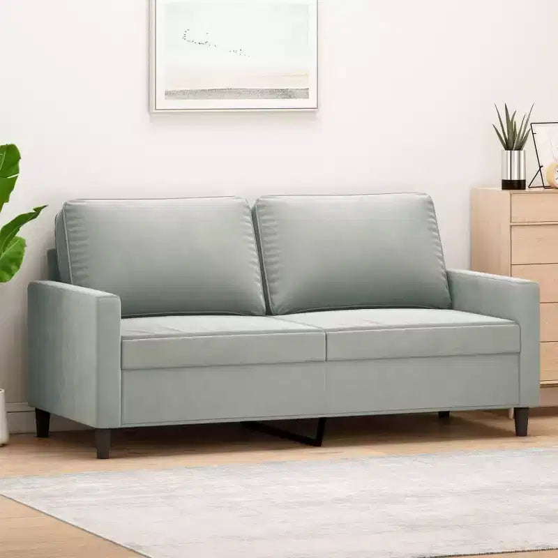 vidaXL Canapé 2 places Velours gris clair, Métal, Textilène Medium