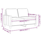 vidaXL Canapé élégant à 2 places vert foncé - Rembourrage en velours - Design moderne pour le salon, le bureau ou l'espace détente - Sièges confortables remplis de mousse