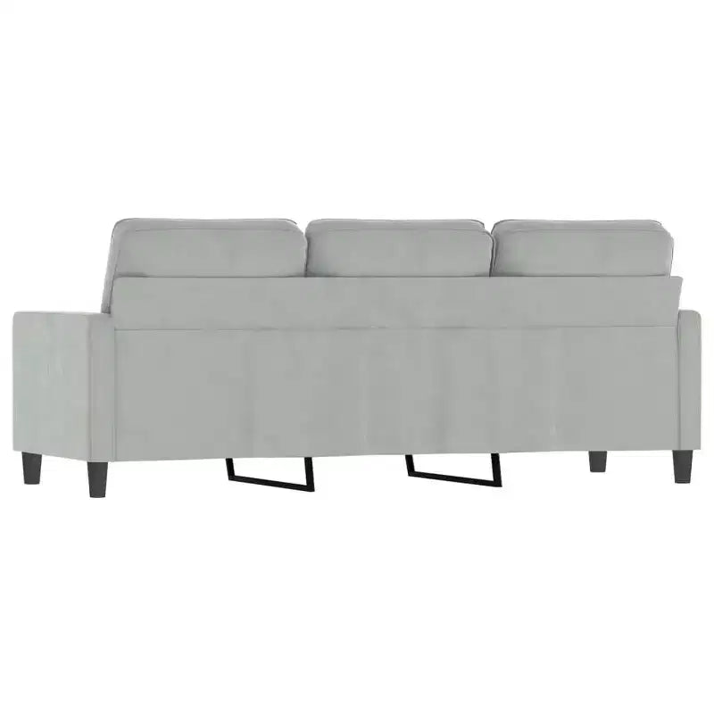 vidaXL Canapé 3 places en velours - Gris clair, moderne avec rembourrage confortable et structure en métal stable pour salon ou espace de détente